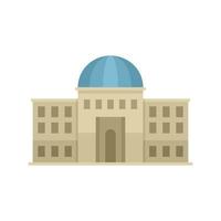 Palace parliament icon flat isolated vector