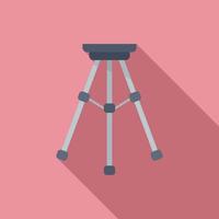 Tripod stand icon flat vector. Camera mobile stand vector