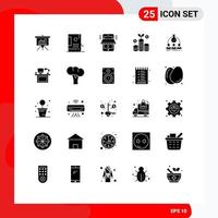 Modern Set of 25 Solid Glyphs and symbols such as labortary investment paint business marketplace Editable Vector Design Elements