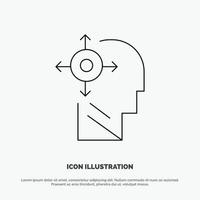 Mind Transform Yourself Head Line Icon Vector