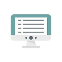 Syllabus pc monitor icon flat isolated vector