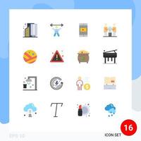 Set of 16 Modern UI Icons Symbols Signs for partnership cooperation fitness business mobile application Editable Pack of Creative Vector Design Elements
