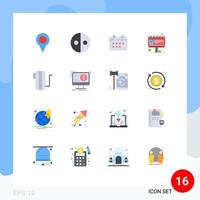 16 Thematic Vector Flat Colors and Editable Symbols of appliances marketing calendar billboard holidays Editable Pack of Creative Vector Design Elements