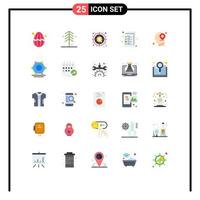 Mobile Interface Flat Color Set of 25 Pictograms of head file analysis document money Editable Vector Design Elements