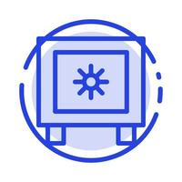 Locker Lock Global Logistic Blue Dotted Line Line Icon vector