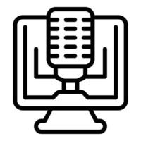 Audio book icon outline vector. Business idea vector