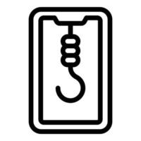 Digital phone hook icon outline vector. Digital detox vector