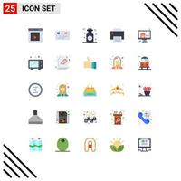 Editable Vector Line Pack of 25 Simple Flat Colors of bid hardware aromatherapy gadget computers Editable Vector Design Elements