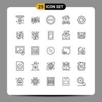 25 Thematic Vector Lines and Editable Symbols of emergency wrench basic tool household Editable Vector Design Elements