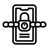 Lock smartphone icon outline vector. Digital detox vector