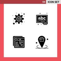 Universal Solid Glyphs Set for Web and Mobile Applications development creative process chalk education Editable Vector Design Elements