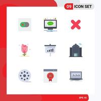 9 Universal Flat Colors Set for Web and Mobile Applications chart nature delete flower flora Editable Vector Design Elements