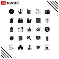 Editable Vector Line Pack of 25 Simple Solid Glyphs of file develop carpet coding namaz Editable Vector Design Elements