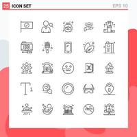 Set of 25 Modern UI Icons Symbols Signs for chess up care strategy lunch Editable Vector Design Elements