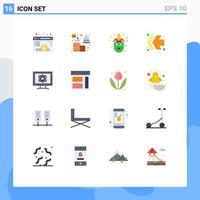 Universal Icon Symbols Group of 16 Modern Flat Colors of monitor left shopping fast forward mask Editable Pack of Creative Vector Design Elements