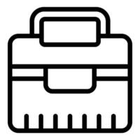 Plastic box icon outline vector. Meal container vector