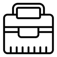 Plastic box icon outline vector. Meal container vector