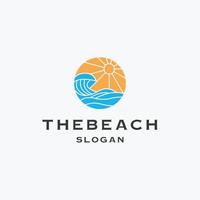 El diseño de ilustración de vector de plantilla de logotipo de playa