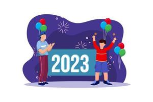 Welcome to New Year Flat Design vector