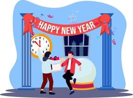 2023 New Year Party Activity Flat Design vector