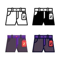colección de estilo de conjunto de iconos de pantalones de venta vector