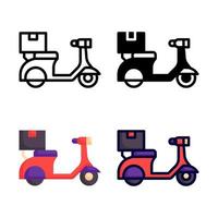 Delivery bike Icon Set Style Collection vector