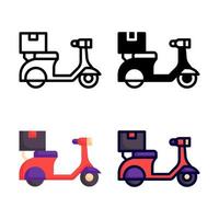 Delivery bike Icon Set Style Collection vector