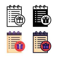 Shopping wishlist Icon Set Style Collection vector
