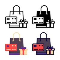 colección de estilo de conjunto de iconos de pago con tarjeta de crédito vector