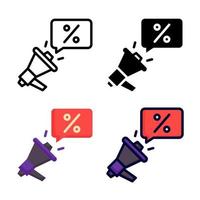 Bullhorn promotion Icon Set Style Collection vector