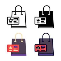 colección de estilo de conjunto de iconos de tarjeta de miembro vector