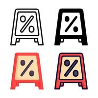 Offer board Icon Set Style Collection vector