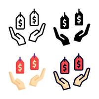 Compare price tags Icon Set Style Collection vector