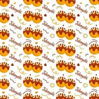 Seamless pattern with Takoyaki, for decoration vector