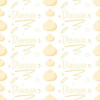 Seamless pattern with Dimsum, for decoration vector