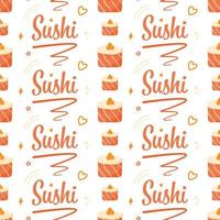 Seamless pattern with Sushi, for decoration vector