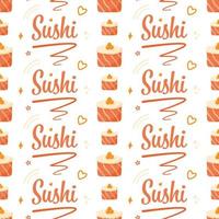 Seamless pattern with Sushi, for decoration vector