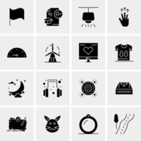 16 iconos de negocios universales vector ilustración de icono creativo para usar en proyectos relacionados con la web y dispositivos móviles