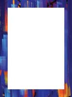 Abstract colorful blue and orange artsy grungy brush stroke background frame with white blank copy space isolated. Template for social media post, poster, banner, brochure, and others.