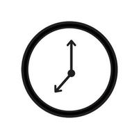 7 o'clock vector icon pictogram isolated on white background. Clean line art of clock face drawing with simple flat style.