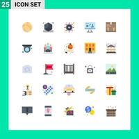 Pictogram Set of 25 Simple Flat Colors of arrow deliver eye computer finance Editable Vector Design Elements