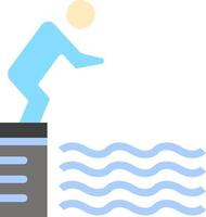 Diving Jump Platform Pool Sport  Flat Color Icon Vector icon banner Template