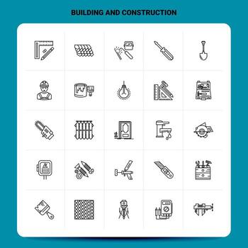 contorno 25 conjunto de iconos de construcción y construcción diseño de estilo de línea vectorial conjunto de iconos negros paquete de pictogramas lineales ideas de negocios web y móviles diseño ilustración vectorial vector