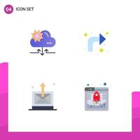 User Interface Pack of 4 Basic Flat Icons of cloud mail arrow up technology Editable Vector Design Elements