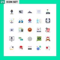 Set of 25 Modern UI Icons Symbols Signs for location port mountain ethernet tree Editable Vector Design Elements