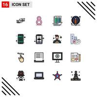 conjunto de 16 iconos de interfaz de usuario modernos signos de símbolos para elementos de diseño de vectores creativos editables de impuestos de edición de lápiz de aplicación