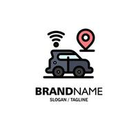 Car Location Map Technology Business Logo Template Flat Color vector