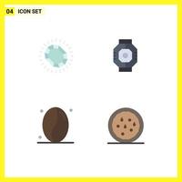 Modern Set of 4 Flat Icons Pictograph of fashion pod loop capsule drink Editable Vector Design Elements