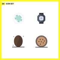 Modern Set of 4 Flat Icons Pictograph of fashion pod loop capsule drink Editable Vector Design Elements