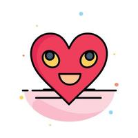 Heart Emojis Smiley Face Smile Abstract Flat Color Icon Template vector